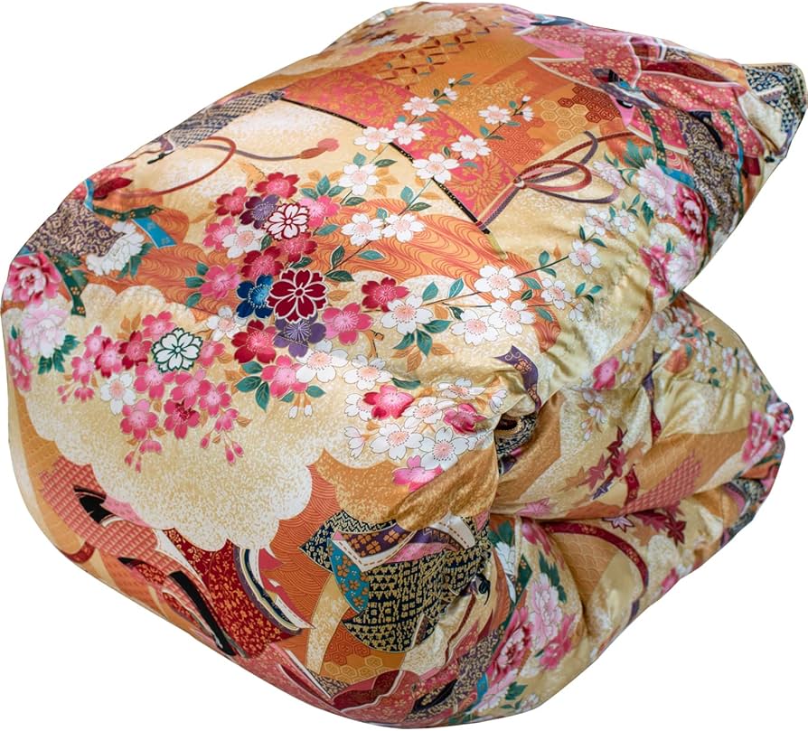 美品　ペイズリー柄 羽毛布団　シングル 羽毛布団 シングル ダウン70% ポリエステル100% 150×210cm 日本